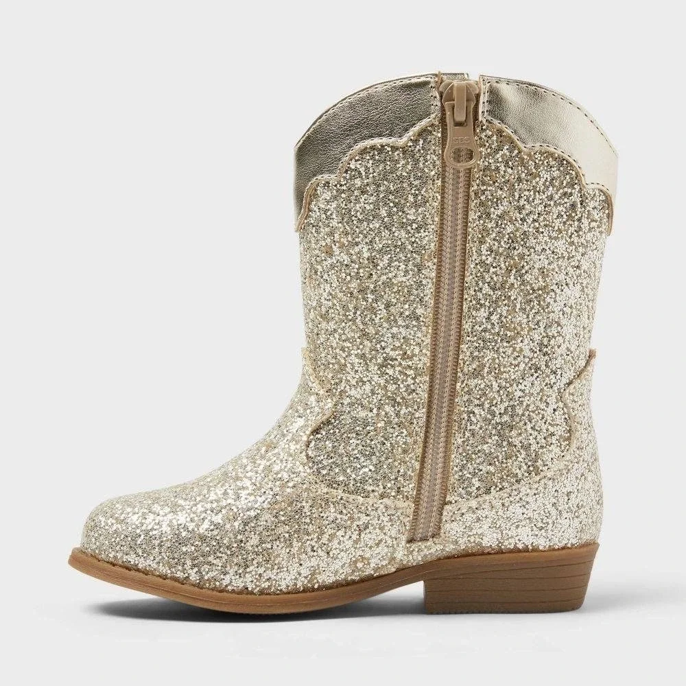 Baby Girl Dallas Western Boots by Cat & Jack Gold Size 6 New With Tags